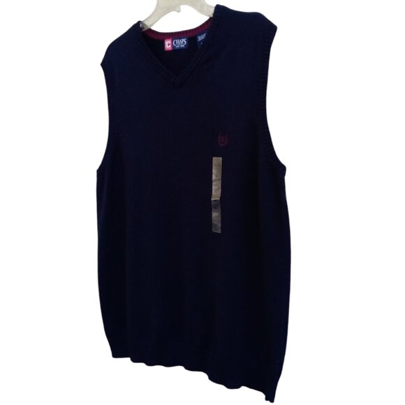 Chaps blue V-neck sweater vest sz M NEW - Picture 4 of 10